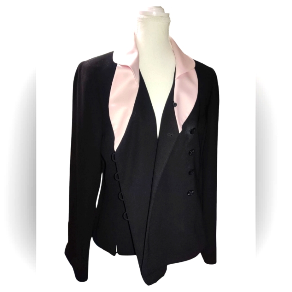 JONES WEAR Elegant Black and Pink Women's Jacket